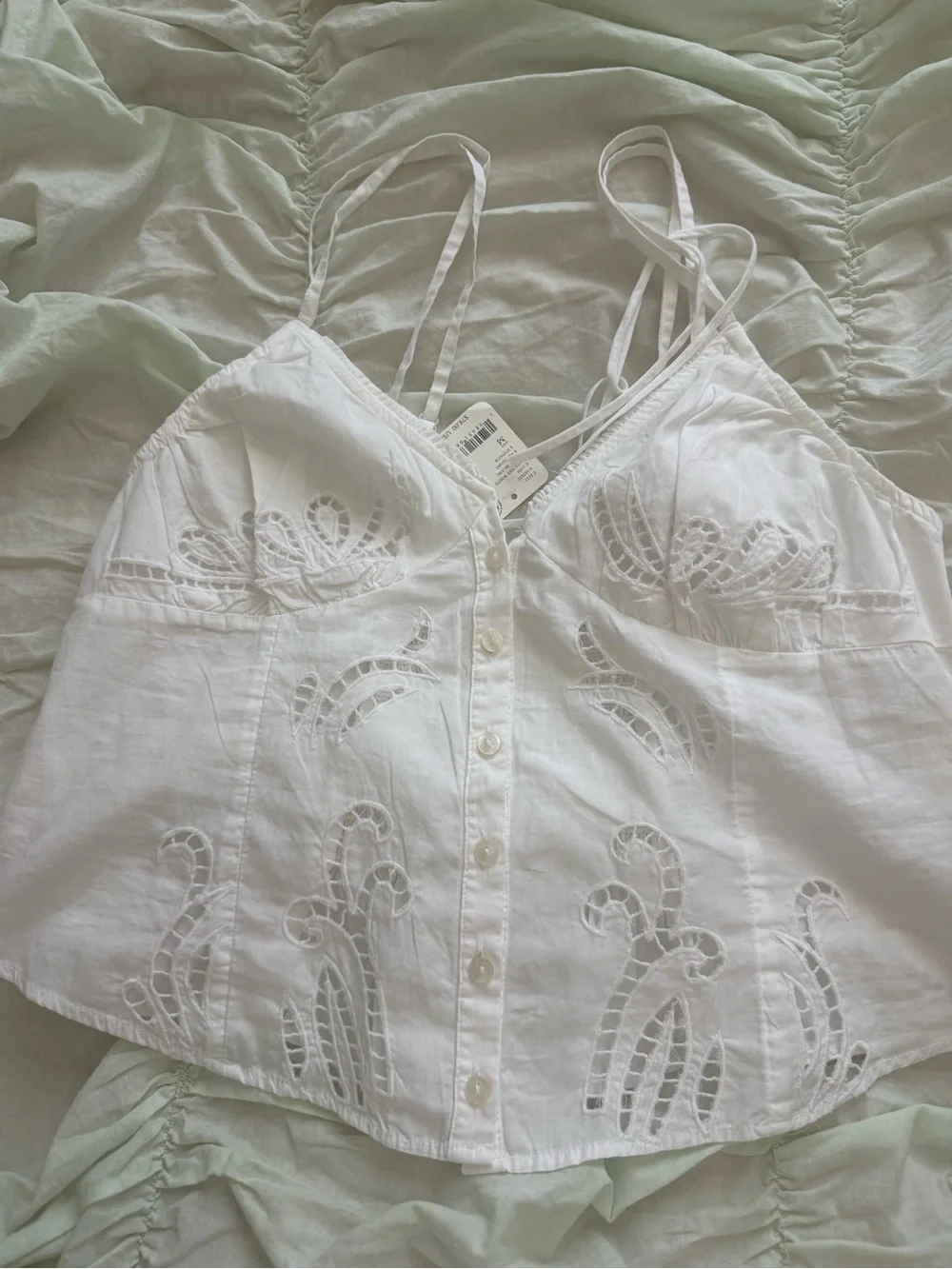 Free People Sweet Sammi Eyelet Button-Front Top